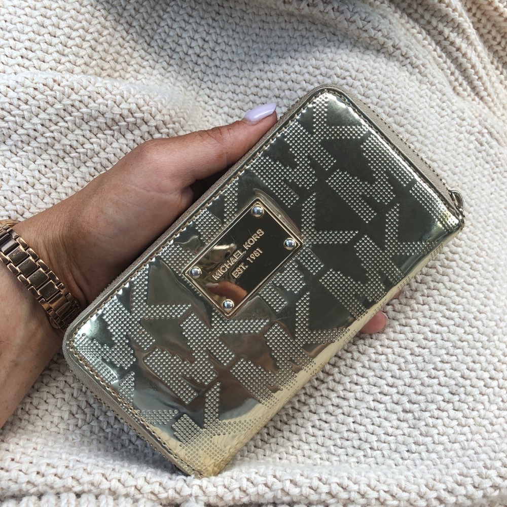 Gold Michael kors wallet